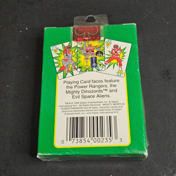 NOS 1994 Mighty Morphin Power Rangers Playing Cards Vtg Sealed - Picture 2 of 3
